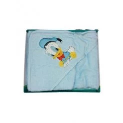 Accappatoio Triangolo Bimbo Neonato Spugna Paperino Disney Baby Cielo TU
