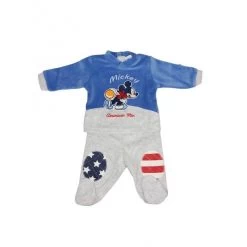 Completo 2pezzi Ciniglia Bimbo Neonato Disney Baby Mickey Grigio Bluette 1 M