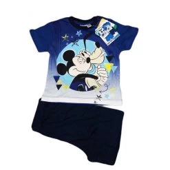 Pigiama Maglia Maglietta Pantaloncino Bimbo Neonato Disney Mickey Mouse Blu 12 M