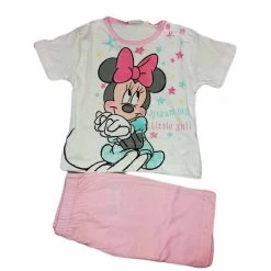 Pigiama Maglia Maglietta Pantaloncino Bimbo Neonato Disney Minnie Mouse Rosa 18 M