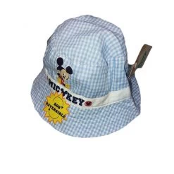 Disney Baby Cappellino Cappello Pescatore Bimbo Neonato Disney Mickey Mouse Cielo Reversibile Tg 50