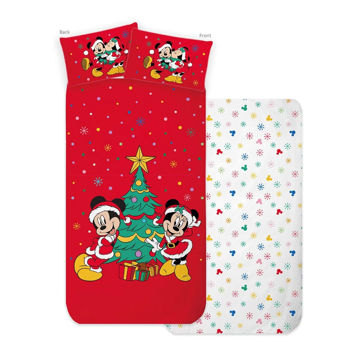 Completo Lenzuola Topolino&Minnie Christmas Disney Per Letto Singolo J289 1 Completo Lenzuola Topolino&Minnie Christmas Disney Per Letto Singolo J289