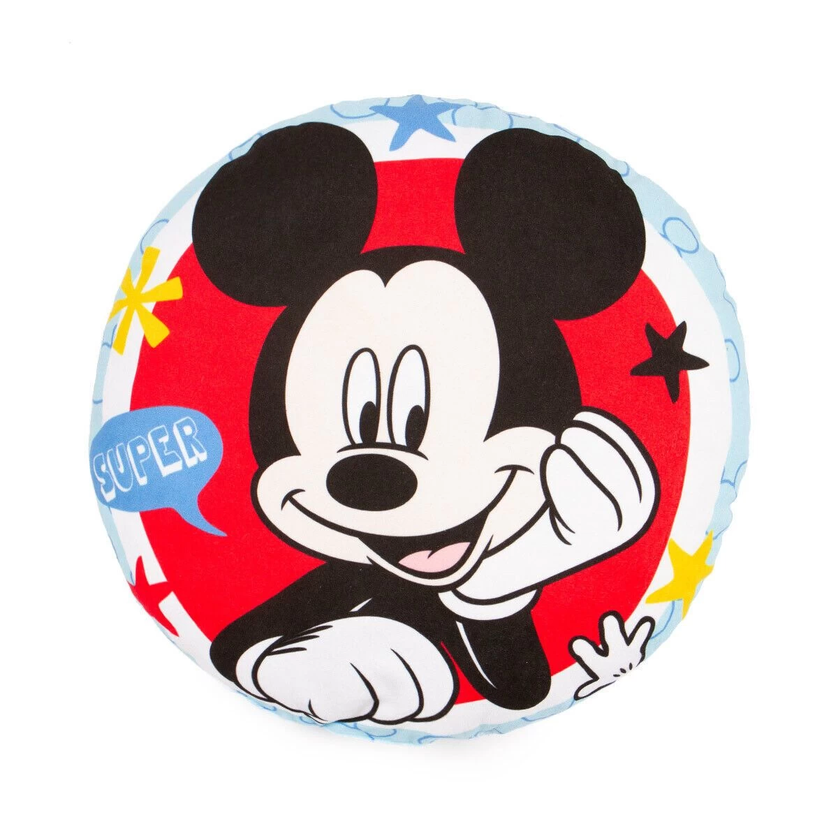 Cuscino Arredo Mickey Mouse Disney Sagomato Stampato Rotondo K243 1 Cuscino Arredo Mickey Mouse Disney Sagomato Stampato Rotondo K243