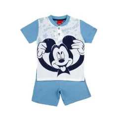 Pigiama Bambino Estivo Mickey Mouse Disney In Cotone WD16552 Y737 -Bimbi Sconto pigiama bambino estivo disney mickey mouse b2wd16552 in cotone cielo 5