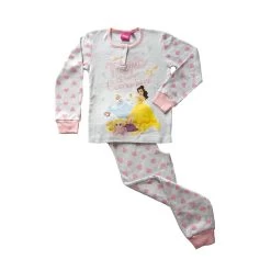 Pigiama Bambina Principesse Disney In Caldo Cotone DGW1883 V189 -Bimbi Sconto pigiama bimba principesse disney dgw1883 caldo cotone bianco melange 4
