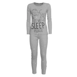 Pigiama Ragazza Pisolo Di Disney In Caldo Cotone WD22989 T818 -Bimbi Sconto pigiama da bambina pisolo disney wd22989 caldo cotone grigio melange
