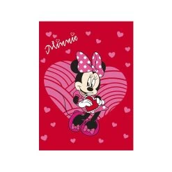 Disney Plaid Minnie Mouse In Pile Coral 100x150 Cm J162