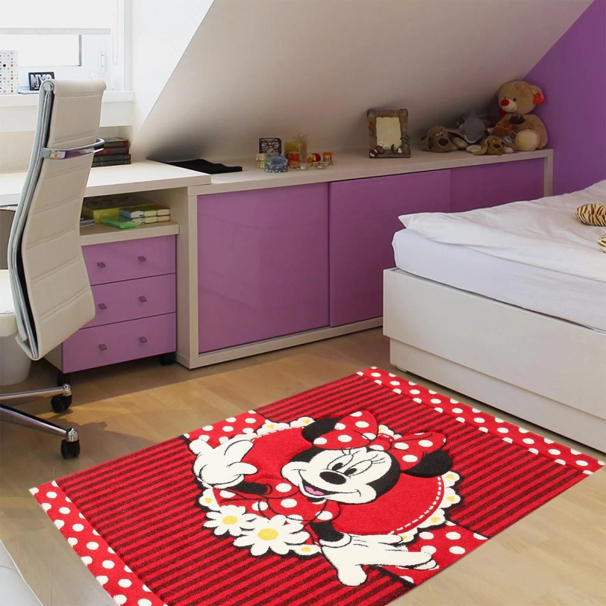 Tappeto Minnie Mouse Allegra Disney 100x150 Cm - Rosso P863 2 Tappeto Minnie Mouse Allegra Disney 100x150 Cm - Rosso P863 - immagine 2