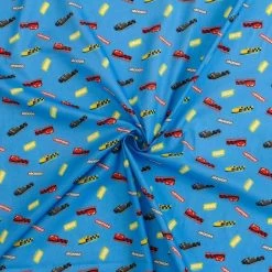 Tessuto Cotone Al Metro Cars Disney Pixar Altezza 150 Cm W337